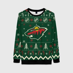 Женский свитшот 3D Миннесота Уайлд Новогодний