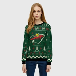 Женский свитшот 3D Миннесота Уайлд Новогодний - фото 2