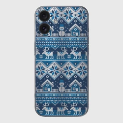 Чехол для iPhone 16 силиконовый с защитой камеры Christmas Pattern