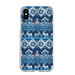 Чехол для iPhone XS Max матовый Christmas Pattern