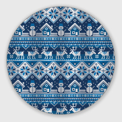 Круглый коврик для мышки Christmas Pattern