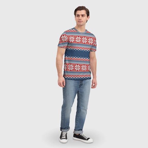 Мужская футболка 3D Knitted Pattern, цвет 3D печать - фото 5