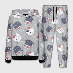 Женский костюм с толстовкой 3D Коты новогодний