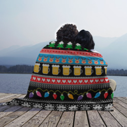 Плед 3D Новогодний узор с пивом и оленями - фото 2