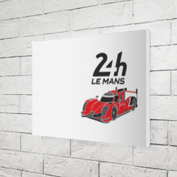 Холст с принтом Le mans гонки 24 для любого человека, вид спереди №3. Цвет основы: белый