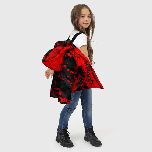 Зимняя куртка для девочек 3D God of War Брызги крови, цвет красный - фото 6