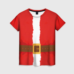 Женская футболка 3D Шуба Санта Клауса