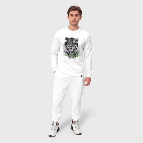 Мужской костюм хлопок Год белого тигра 2022, цвет белый - фото 3