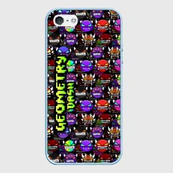 Чехол для iPhone 5/5S матовый Geometry Dash Logo - Геометри Дэш логотип