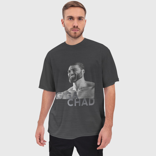 Мужская футболка oversize 3D Giga Chad, цвет 3D печать - фото 3