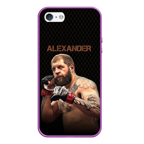 Чехол для iPhone 5/5S матовый Alexander The Grim Reape, цвет фиолетовый