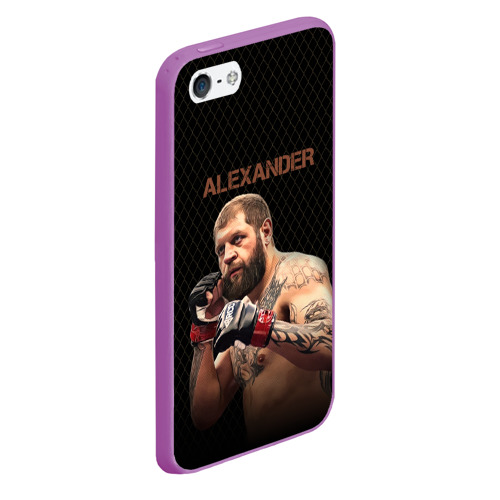 Чехол для iPhone 5/5S матовый Alexander The Grim Reape, цвет фиолетовый - фото 3