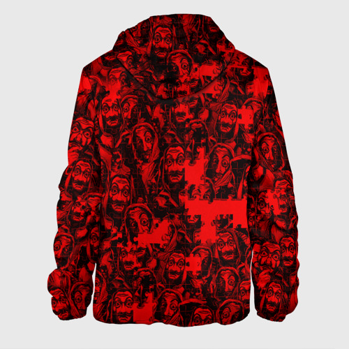 Мужская куртка 3D с принтом LA CASA DE PAPEL RED CODE PATTERN, вид сзади #1