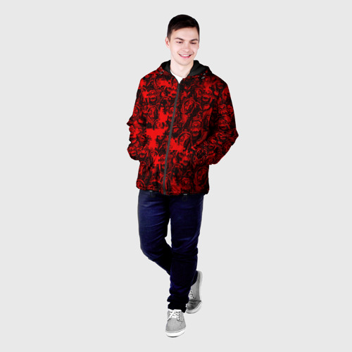 Мужская куртка 3D с принтом LA CASA DE PAPEL RED CODE PATTERN, фото на моделе #1