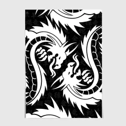 Постер Узор из белых драконов white dragon Tokyo