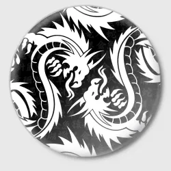 Значок Узор из белых драконов white dragon Tokyo