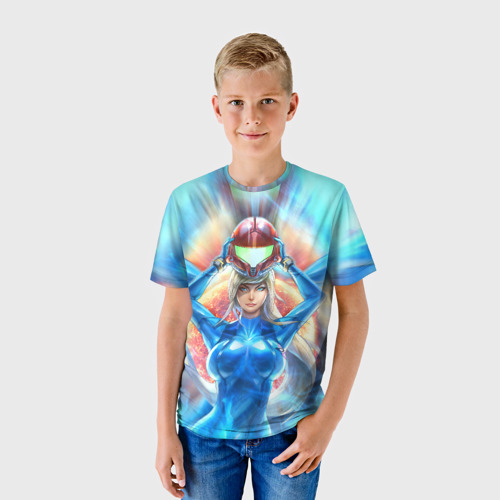 Детская футболка 3D Samus Aran space warrior from Metroid, цвет 3D печать - фото 3