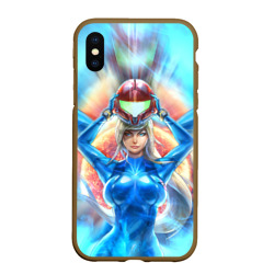 Чехол для iPhone XS Max матовый Samus Aran space warrior from Metroid