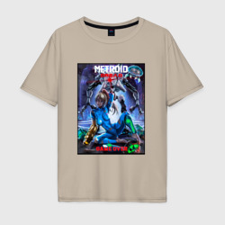 Мужская футболка хлопок Oversize Poster Metroid Dread - game over girl