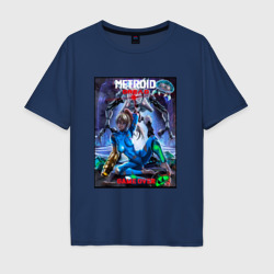 Мужская футболка хлопок Oversize Poster Metroid Dread - game over girl