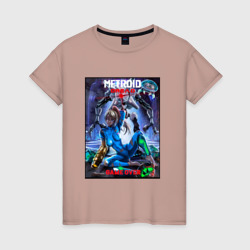 Женская футболка хлопок Poster Metroid Dread - game over girl