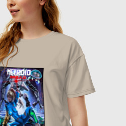 Женская футболка хлопок Oversize Poster Metroid Dread - game over girl - фото 2