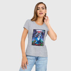 Женская футболка хлопок Slim Poster Metroid Dread - game over girl - фото 2