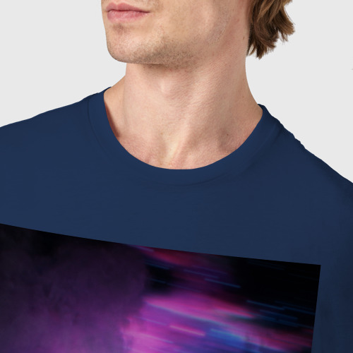 Мужская футболка хлопок Авто в неоне, цвет темно-синий - фото 6