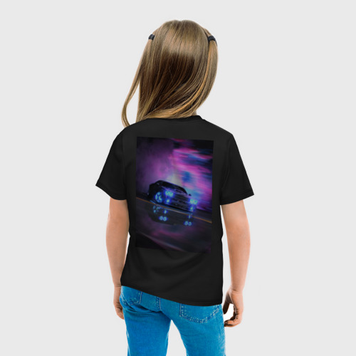 Детская футболка хлопок Авто в неоне, цвет черный - фото 6