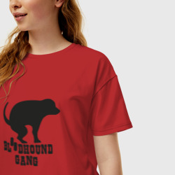 Женская футболка хлопок Oversize Bloodhound gang Dog - фото 2