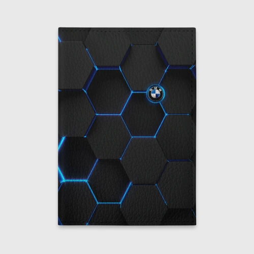 Обложка для автодокументов BMW blue neon theme