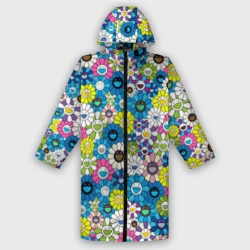 Дождевик унисекс 3D Takashi Murakami Улыбающиеся цветы