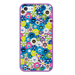 Чехол для iPhone 5/5S матовый Takashi Murakami Улыбающиеся цветы