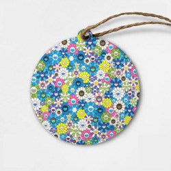 Деревянная игрушка круг Takashi Murakami Улыбающиеся цветы