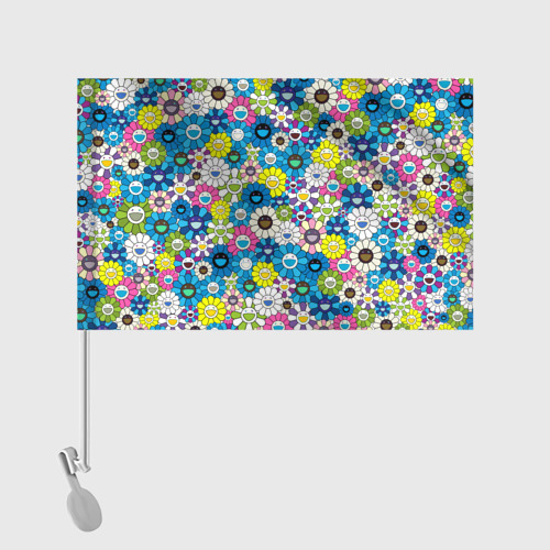 Флаг для автомобиля Takashi Murakami Улыбающиеся цветы - фото 2