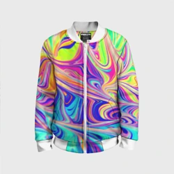 Детский бомбер 3D Аномально яркие цветные разводы