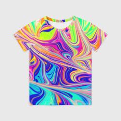 Детская футболка 3D Аномально яркие цветные разводы