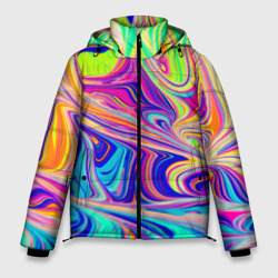Мужская зимняя куртка 3D Аномально яркие цветные разводы