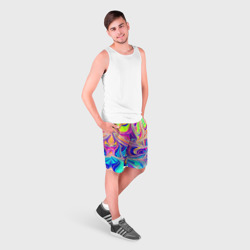 Мужские шорты 3D Аномально яркие цветные разводы - фото 2