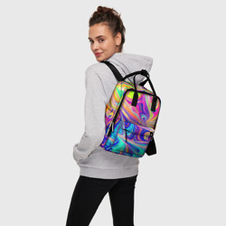 Женский рюкзак 3D Аномально яркие цветные разводы - фото 2