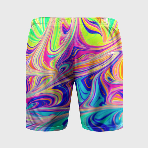 Мужские шорты спортивные Аномально яркие цветные разводы, цвет 3D печать - фото 2