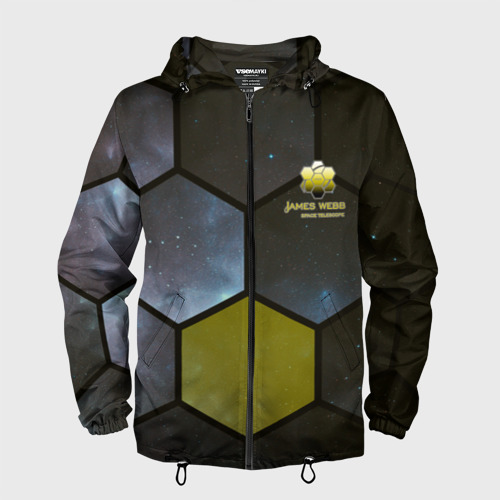 Мужская ветровка 3D Jwst space cell theme, цвет черный