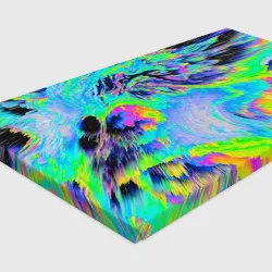 Холст прямоугольный Неоновый кислотный абстрактный яркий узор - хаос облако голубовато-зеленый - фото 3