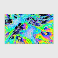 Бумага для упаковки 3D Неоновый кислотный абстрактный яркий узор - хаос облако голубовато-зеленый