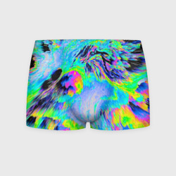 Мужские трусы 3D Неоновый кислотный абстрактный яркий узор - хаос облако голубовато-зеленый