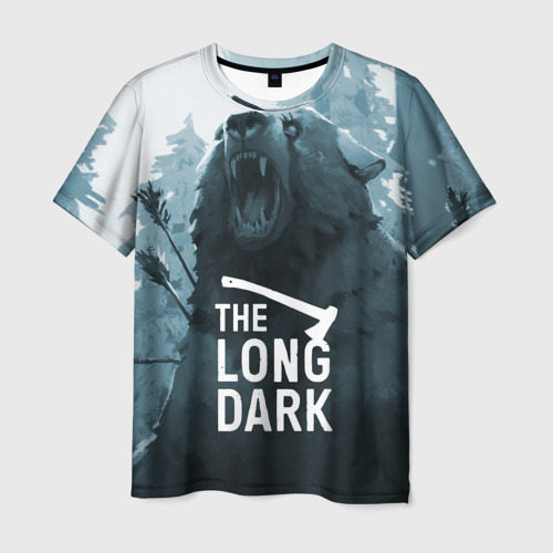 Мужская футболка с принтом The Long Dark медведь, вид спереди №1