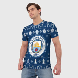 Мужская футболка 3D Манчестер Сити Новогодний - фото 2