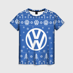 Женская футболка 3D Volkswagen Новогодний