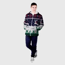 Мужская куртка 3D Свитер с оленями deer sweater - фото 2