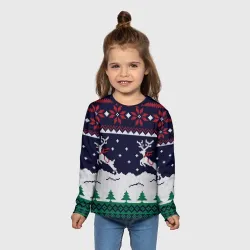 Детский лонгслив 3D Свитер с оленями deer sweater - фото 2